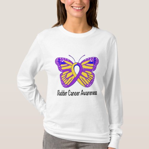 Bladder Cancer Awareness Butterfly T_Shirt