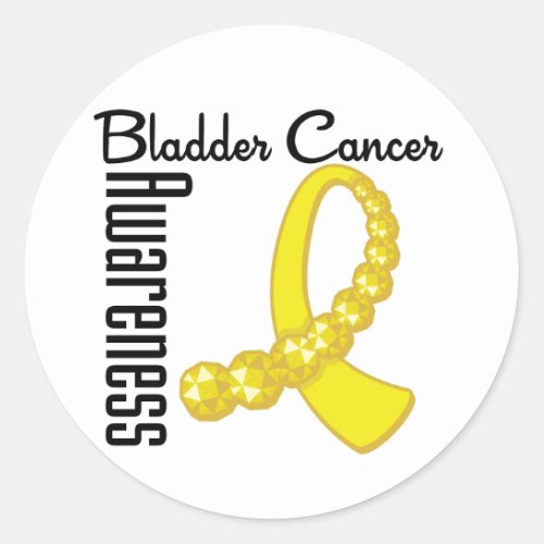 Bladder Cancer Awareness Gemstone Ribbon Classic Round Sticker