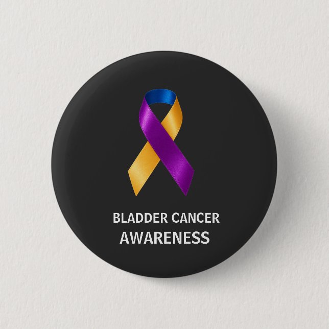 Bladder Cancer Awareness Merigold Ribbon Button (Front)