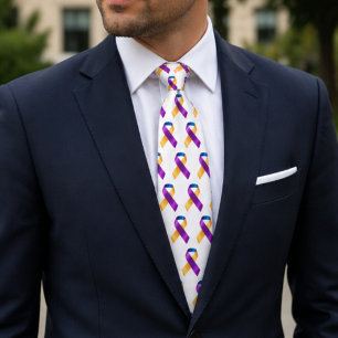 Bladder Cancer Awareness Merigold Ribbon Neck Tie