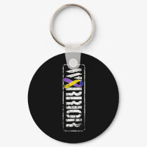 Bladder Cancer Awareness - Military Warrior Ribbon Keychain