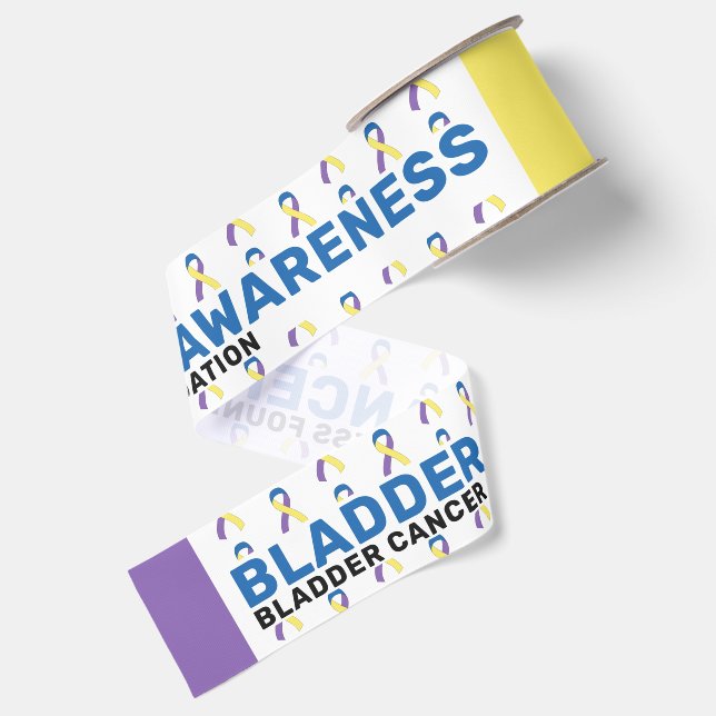 Bladder Cancer Awareness Pattern Ribbon (Front+Back)