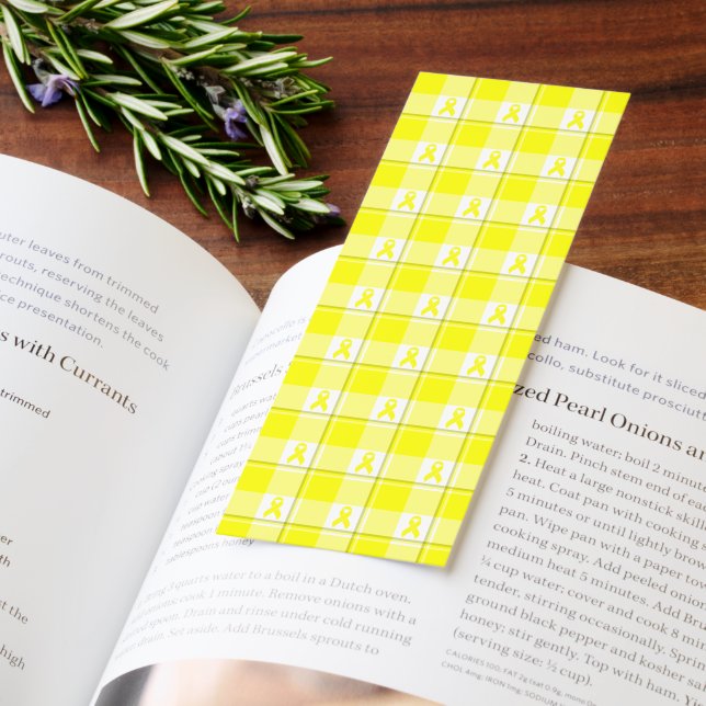 Bladder Cancer Awareness Plaid Yellow Ribbon Bookmarks (Book)