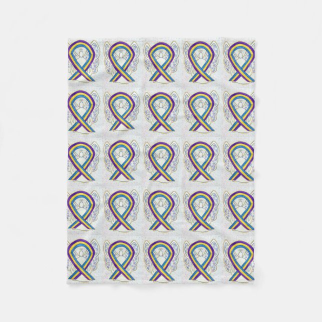 Bladder Cancer Awareness Ribbon Angel Blankets (Front)