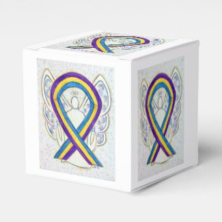 Bladder Cancer Awareness Ribbon Angel Favor Box