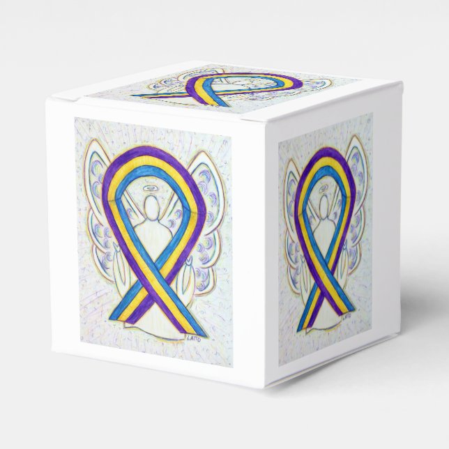 Bladder Cancer Awareness Ribbon Angel Favor Box (Front Side)