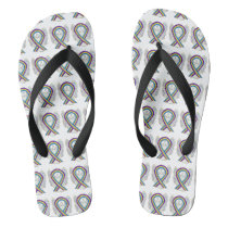 Bladder Cancer Awareness Ribbon Angel Flip Flops