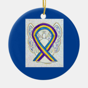 Bladder Cancer Awareness Ribbon Angel Ornaments