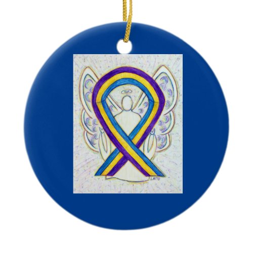 Bladder Cancer Awareness Ribbon Angel Ornaments