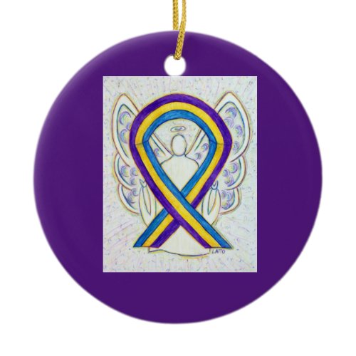 Bladder Cancer Awareness Ribbon Angel Ornaments