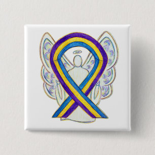 Bladder Cancer Awareness Ribbon Angel Pin Buttons