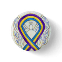 Bladder Cancer Awareness Ribbon Angel Pin Buttons