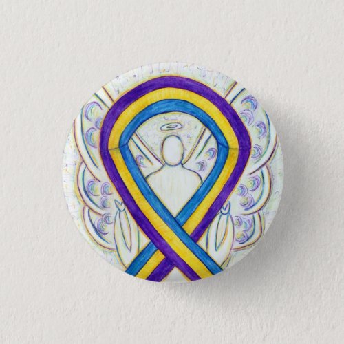 Bladder Cancer Awareness Ribbon Angel Pin Buttons