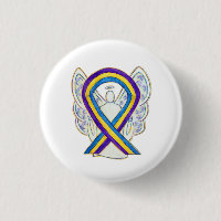 Bladder Cancer Awareness Ribbon Angel Pin Buttons
