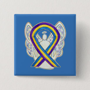 Bladder Cancer Awareness Ribbon Angel Pin Buttons