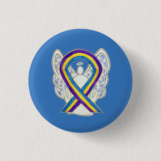 Bladder Cancer Awareness Ribbon Angel Pin Buttons