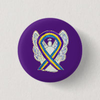 Bladder Cancer Awareness Ribbon Angel Pin Buttons