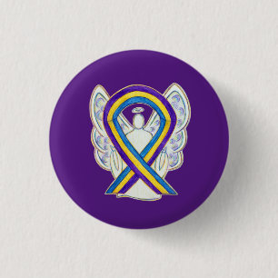 Bladder Cancer Awareness Ribbon Angel Pin Buttons