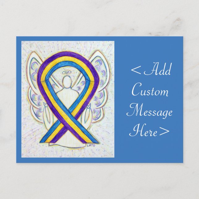 Bladder Cancer Awareness Ribbon Angel Postcard (Front)