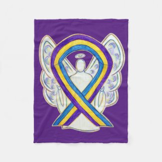 Bladder Cancer Awareness Ribbon Angel Soft Blanket