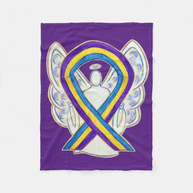 Bladder Cancer Awareness Ribbon Angel Soft Blanket (Front)