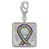 Bladder Cancer Awareness Ribbon Art Bracelet Charm