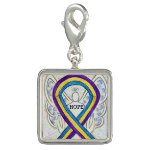 Bladder Cancer Awareness Ribbon Art Bracelet Charm