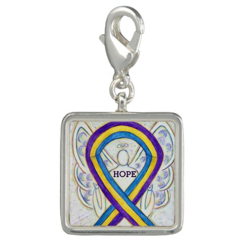Bladder Cancer Awareness Ribbon Art Bracelet Charm