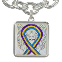 Bladder Cancer Awareness Ribbon Art Charm Bracelet