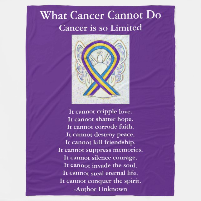 Bladder Cancer Awareness Ribbon Art Chemo Blanket (Front)