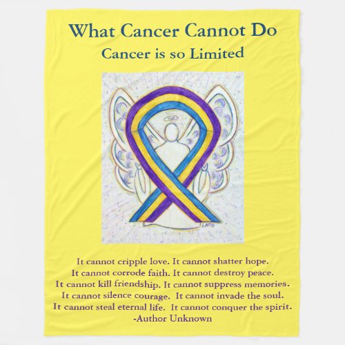 Bladder Cancer Awareness Ribbon Art Chemo Blanket
