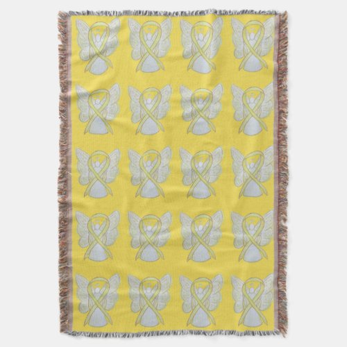 Bladder Cancer Awareness Ribbon Art Throw Blankets