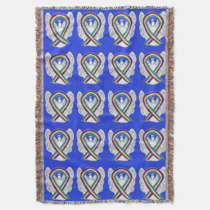 Bladder Cancer Awareness Ribbon Art Throw Blankets