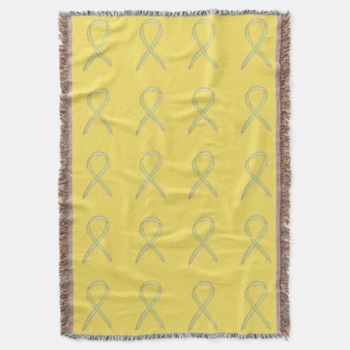 Bladder Cancer Awareness Ribbon Art Throw Blankets