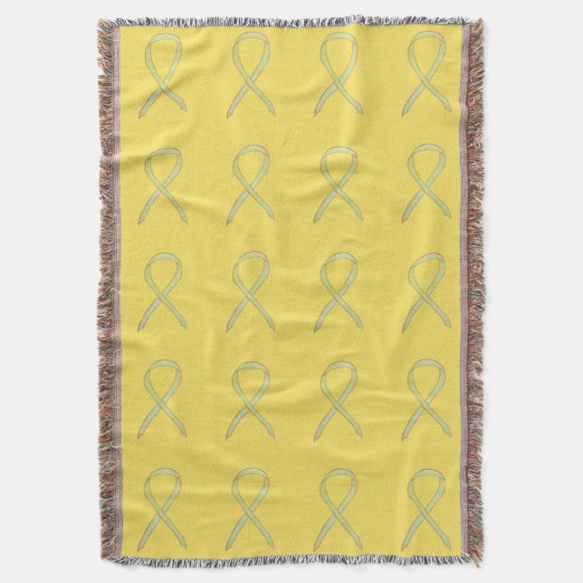 Bladder Cancer Awareness Ribbon Art Throw Blankets (Front Vertical)