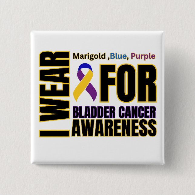 Bladder Cancer Awareness Ribbon Button (Front)
