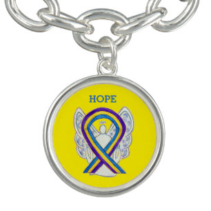 Bladder Cancer Awareness Ribbon Charm Bracelet