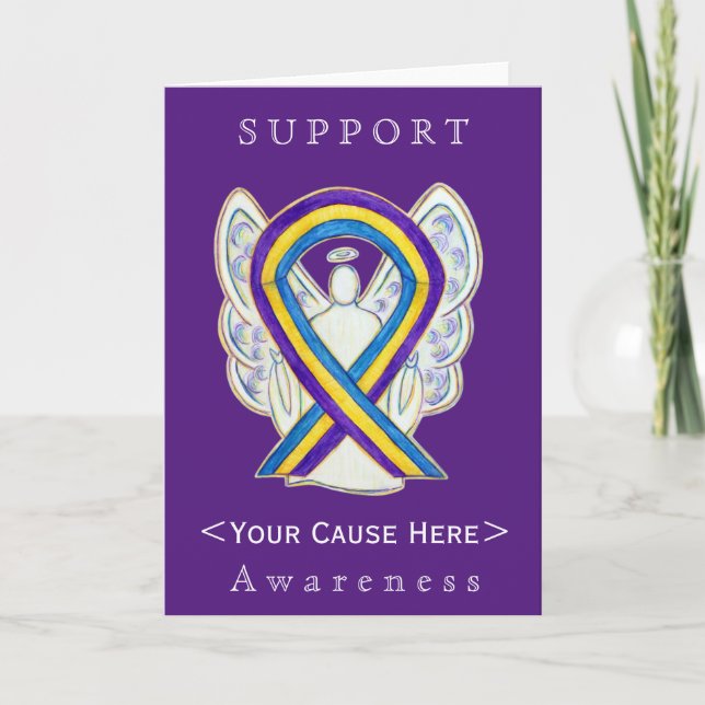 Bladder Cancer Awareness Ribbon Customized Card (Front)