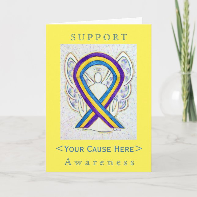 Bladder Cancer Awareness Ribbon Customized Card (Front)