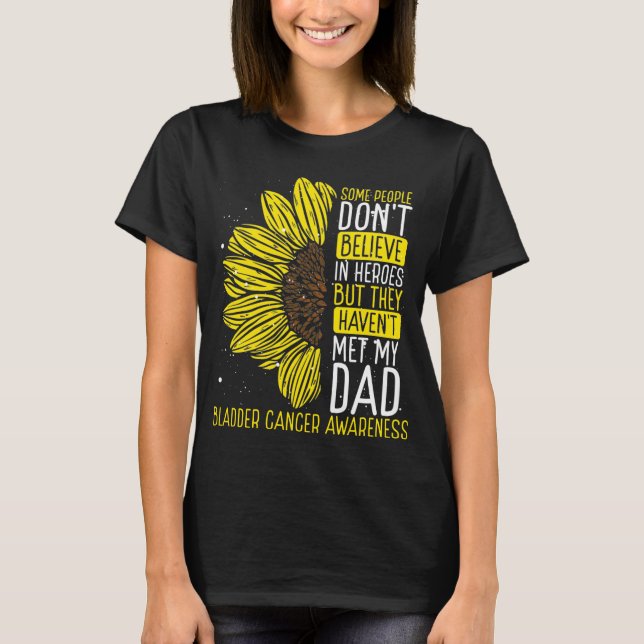 Bladder Cancer Awareness Ribbon Dad Warrior T-Shirt (Front)