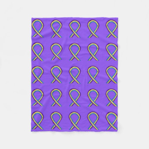 Bladder Cancer Awareness Ribbon Fleece Blanket