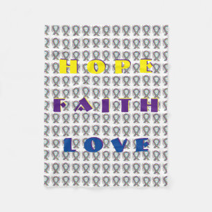 Bladder Cancer Awareness Ribbon Fleece Blankets