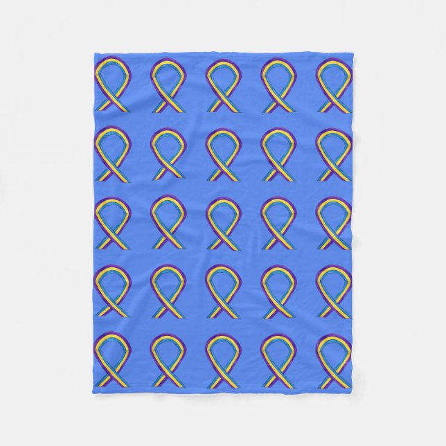 Bladder Cancer Awareness Ribbon Fleece Blankets (Front)