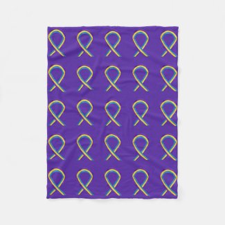 Bladder Cancer Awareness Ribbon Fleece Blankets