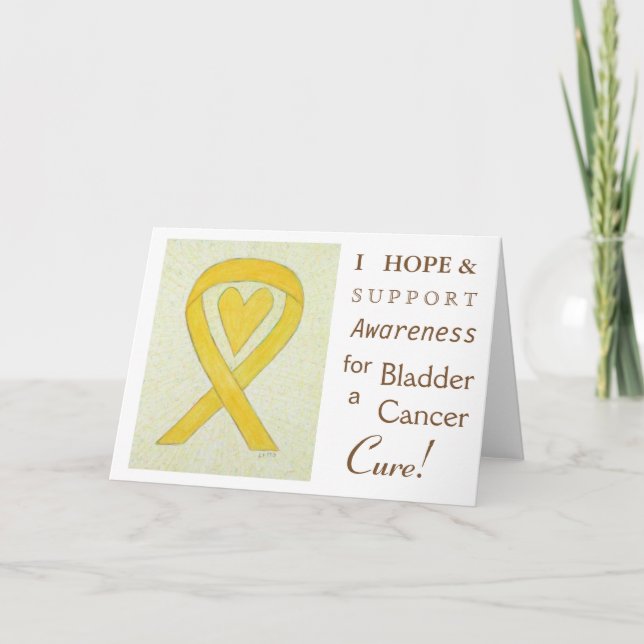 Bladder Cancer Awareness Ribbon Greeting Card (Front)