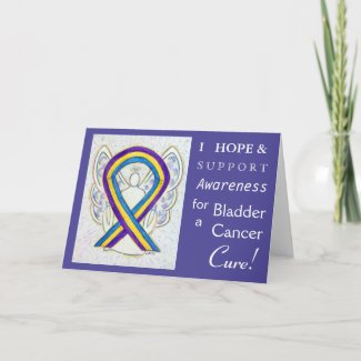 Bladder Cancer Awareness Ribbon Greeting Card