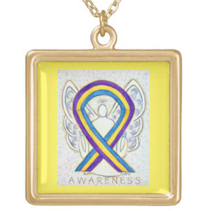 Bladder Cancer Awareness Ribbon Jewelry Necklace