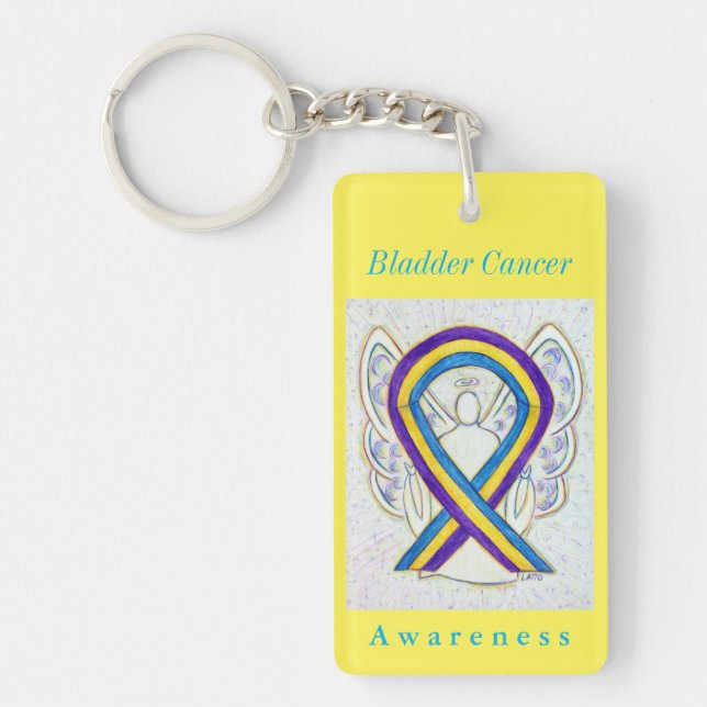 Bladder Cancer Awareness Ribbon Keychain (Front)