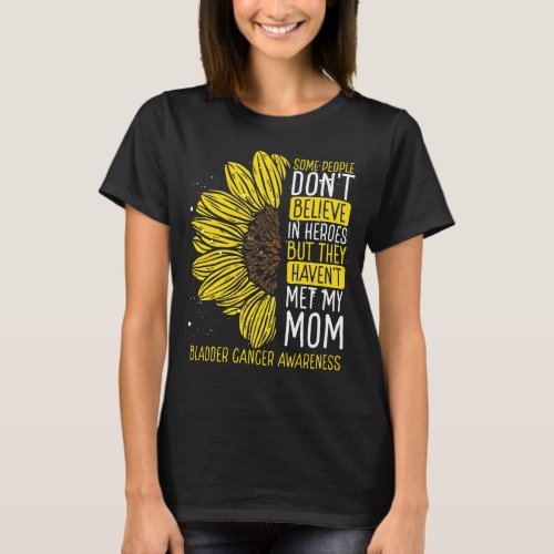 Bladder Cancer Awareness Ribbon Mom Warrior T_Shirt
