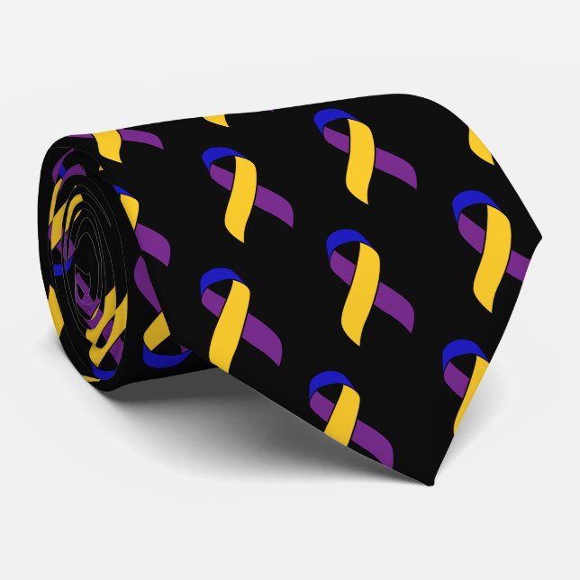 Bladder Cancer Awareness Ribbon Neck Tie (Rolled)